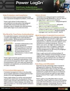 Power LogOn General Cybersecurity Datasheet for General Business